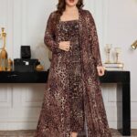 Leopard Print 2-Piece Dress & Cardigan Set